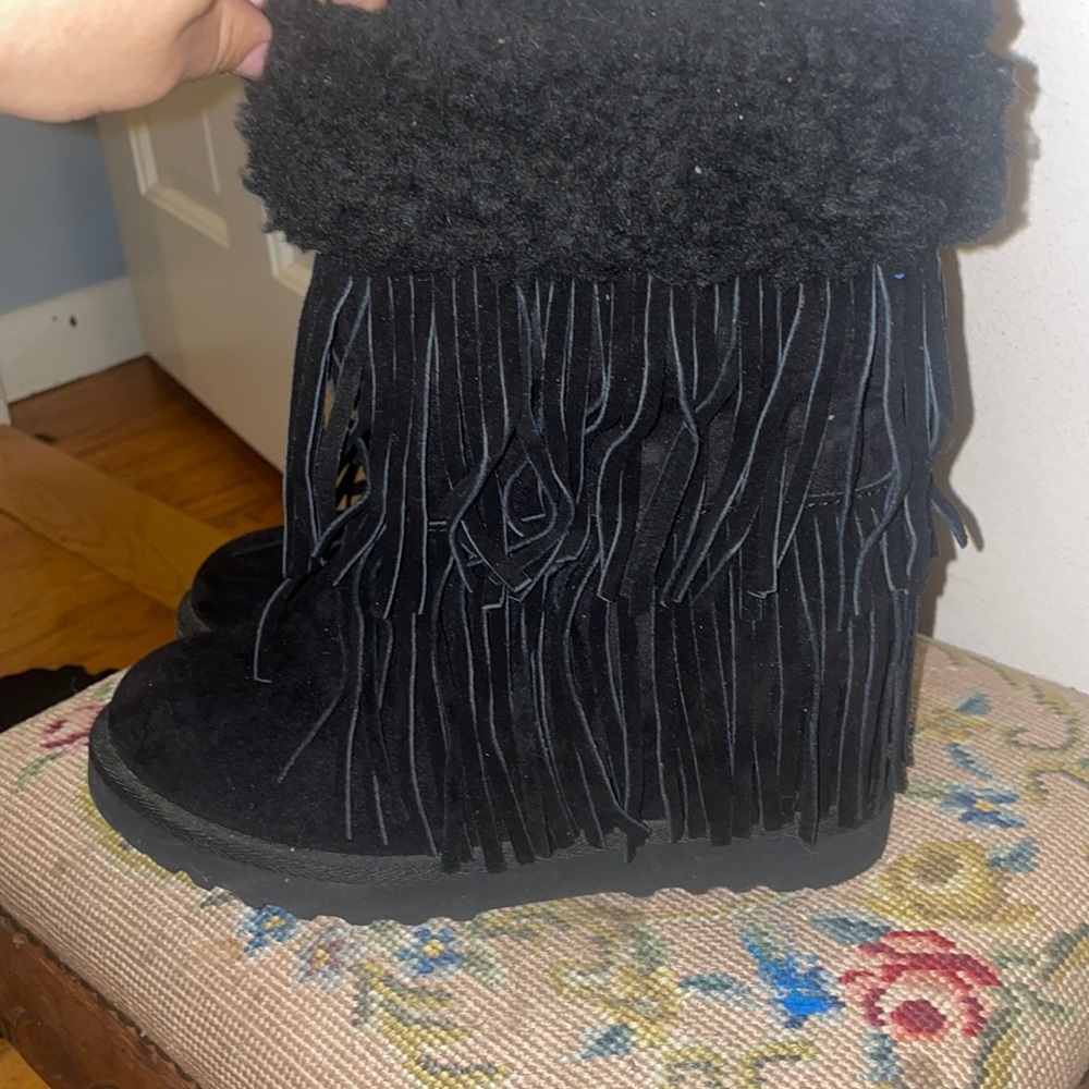 Black high heel boots